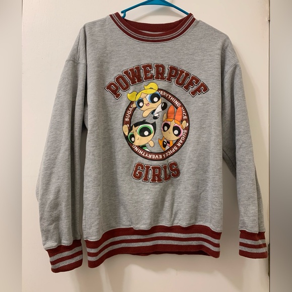 Powerpuff Girls Small Grey Sweatshirt. Logo. Buttercup Blossom Bubbles - Picture 1 of 8